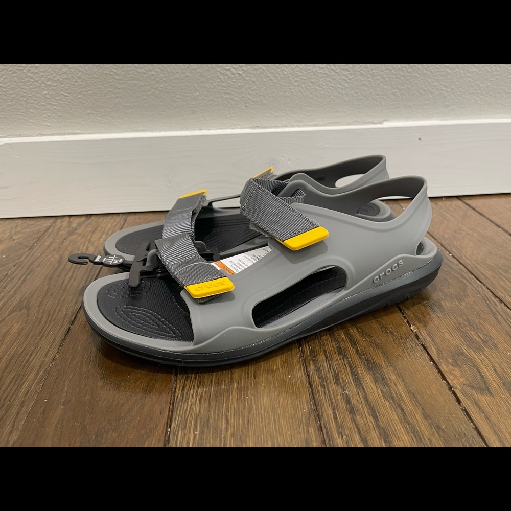 Men’s Crocs Swiftwater Expedition Sandal Gray/Yellow 206526-0DY